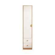 LIVARA 40cm Oak Wardrobe Cabinet - Dual Hanging Storage with Solid North American Oak, Child-Friendly Height & Space-Saving Design - White