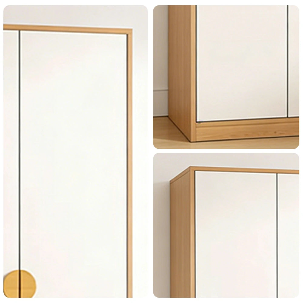 LIVARA 60/80cm Oak Wardrobe Cabinet - Dual Hanging Storage with Solid North American Oak, Child-Friendly Height & Space-Saving Design - White