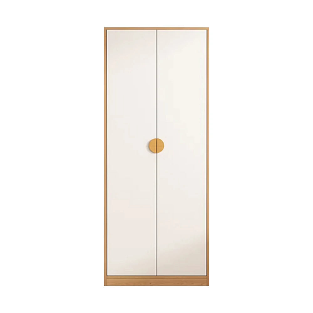 LIVARA 60/80cm Oak Wardrobe Cabinet - Dual Hanging Storage with Solid North American Oak, Child-Friendly Height & Space-Saving Design - White