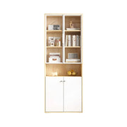LIVARA Glass Cabinet with Drawers - Solid Wood Frame, Mixed Open & Enclosed Storage, Soft-Close Doors & Modern Display Design