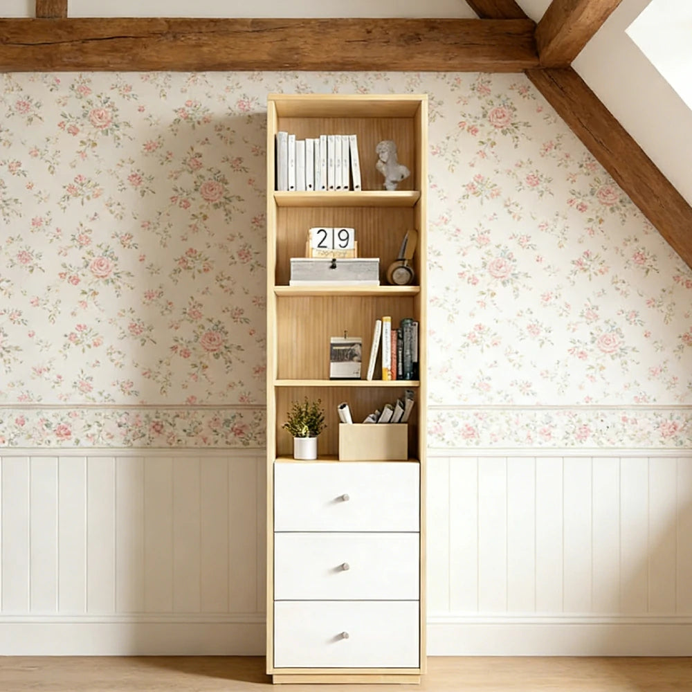 LIVARA 3-Drawer Storage Cabinet - Solid Wood Frame with Open & Enclosed Shelving, Soft-Close Doors & Modern Design