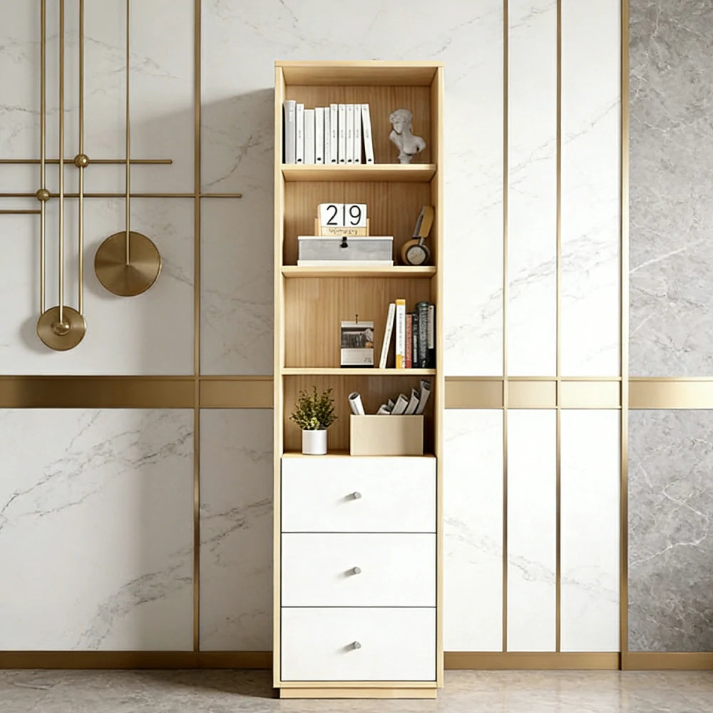 LIVARA 3-Drawer Storage Cabinet - Solid Wood Frame with Open & Enclosed Shelving, Soft-Close Doors & Modern Design