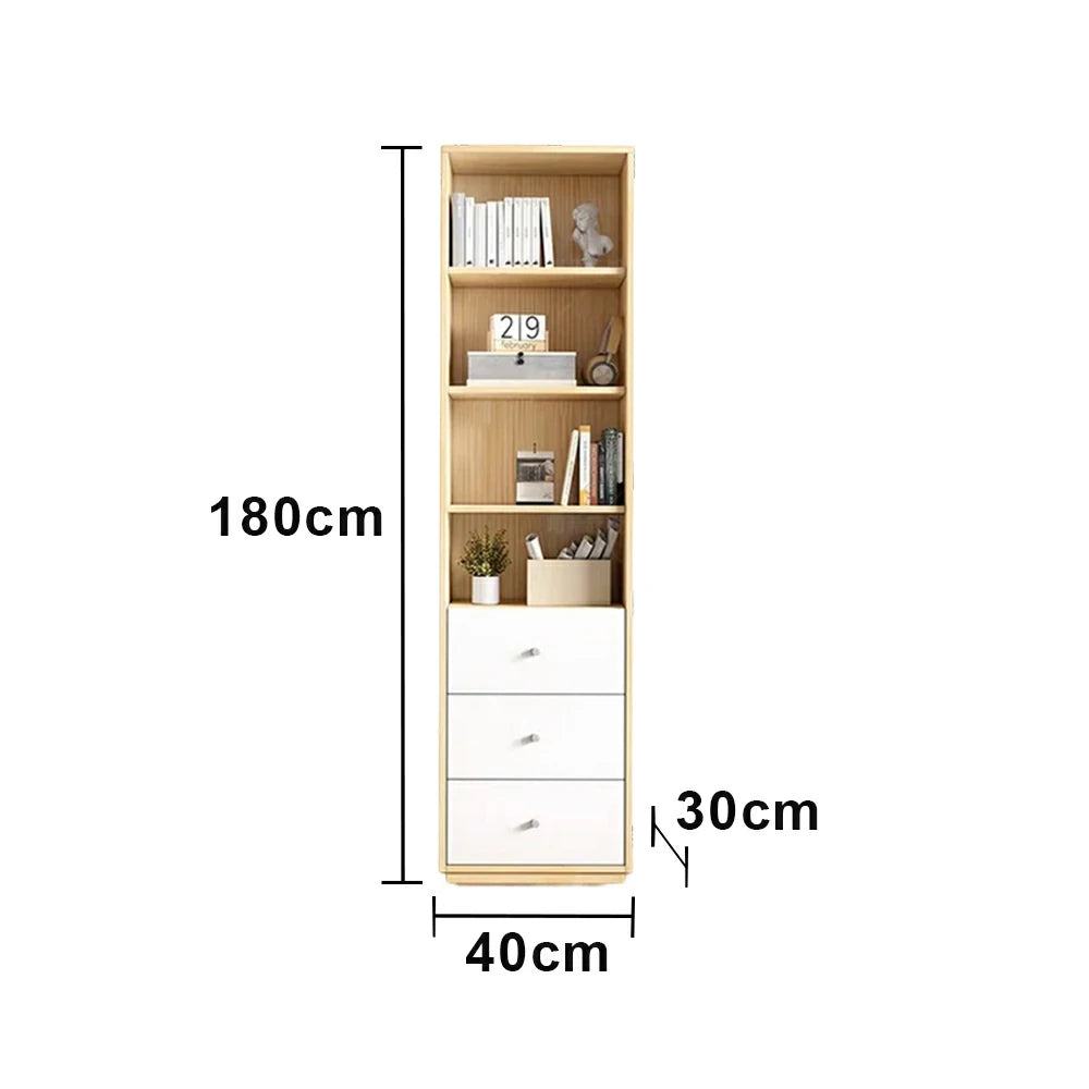 LIVARA 3-Drawer Storage Cabinet - Solid Wood Frame with Open & Enclosed Shelving, Soft-Close Doors & Modern Design