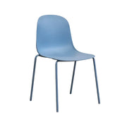 LIVARA Modern Minimalist Dining Chair - Ergonomic PP Seat with Sturdy Metal Legs, Lightweight & Stackable Design - Light Blue