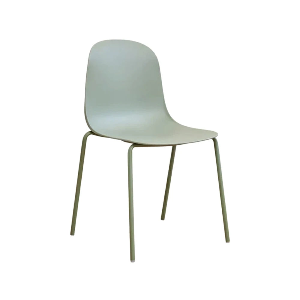 LIVARA Modern Minimalist Dining Chair - Ergonomic PP Seat with Sturdy Metal Legs, Lightweight & Stackable Design - Green