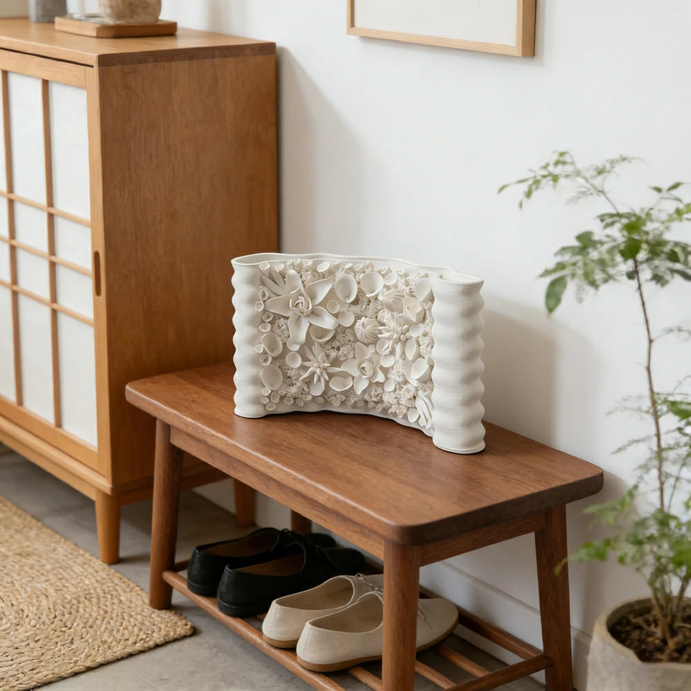 LIVARA Ceramic Vase Decor Display Matte Ceramic “Plain Clay Bloom” Handcrafted Stone Texture Artistic Design