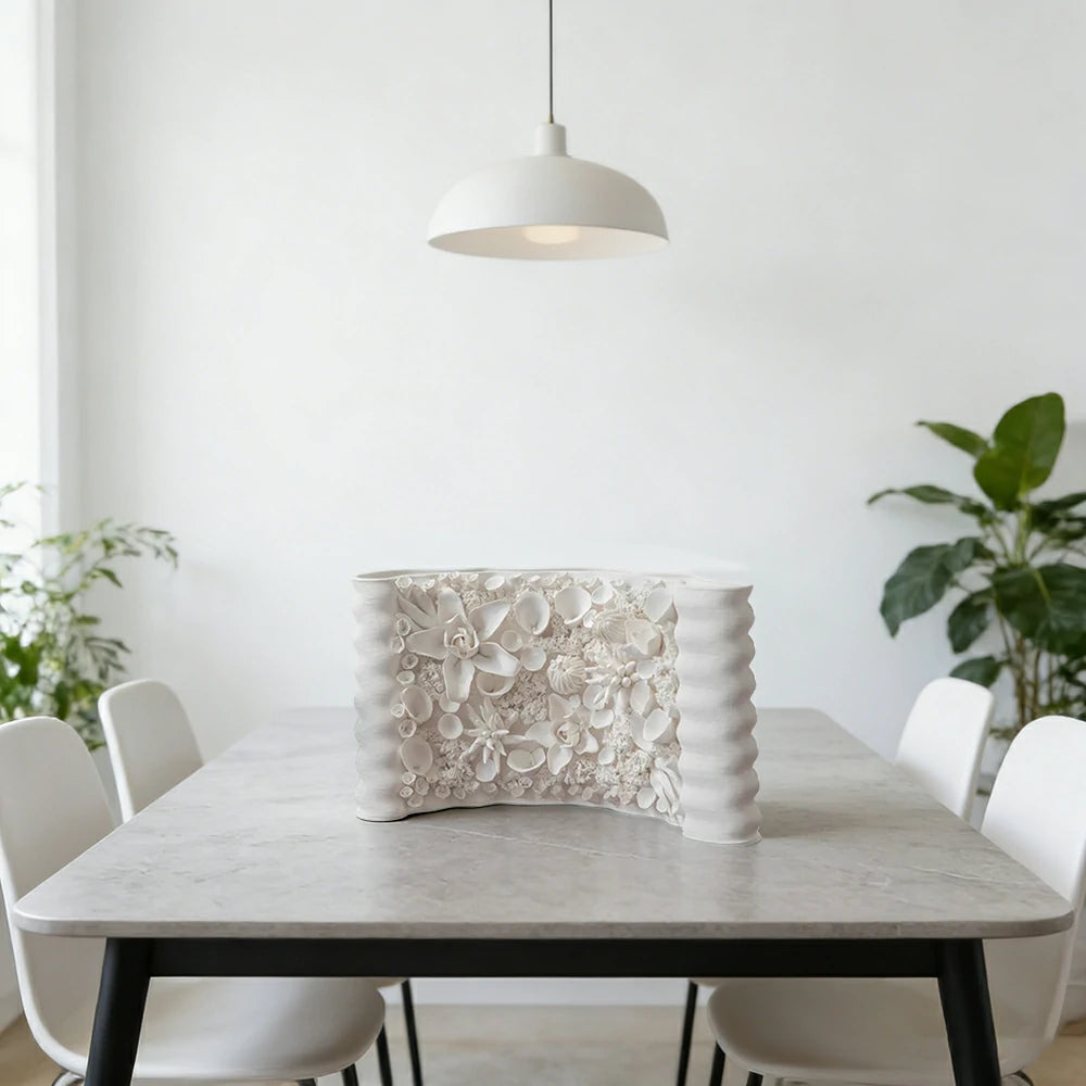 LIVARA Ceramic Vase Decor Display Matte Ceramic “Plain Clay Bloom” Handcrafted Stone Texture Artistic Design