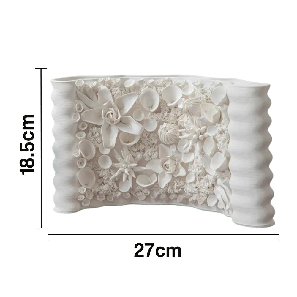 LIVARA Ceramic Vase Decor Display Matte Ceramic “Plain Clay Bloom” Handcrafted Stone Texture Artistic Design