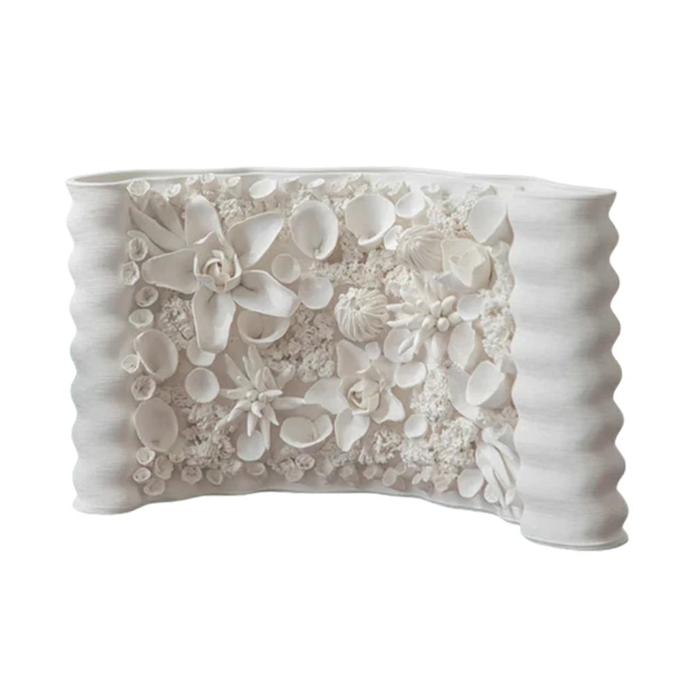 LIVARA Ceramic Vase Decor Display Matte Ceramic “Plain Clay Bloom” Handcrafted Stone Texture Artistic Design