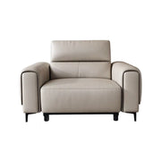 LIVARA Electric Recliner Sofa Wide-Angle Adjustment Top-Grain Leather Dual-Layer Comfort Cushion - Beige