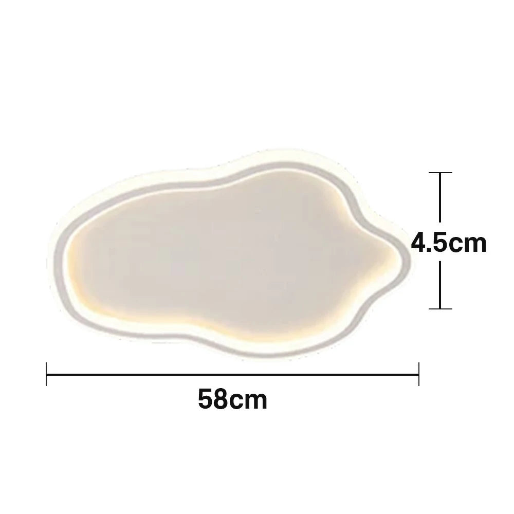 LIVARA Cloud-Shaped LED Ceiling Light 58cm 53W - Three-Color Dimmable Flush Mount Lamp, 360° Illumination, Iron & Aluminum Frame with Silicone Shade - White