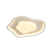 LIVARA Cloud-in-Cloud LED Ceiling Light 58cm 42W Three-Color Dimmable Flush Mount Lamp All-Directional Illumination Iron & PS Frame with Soft Light Diffuser - White