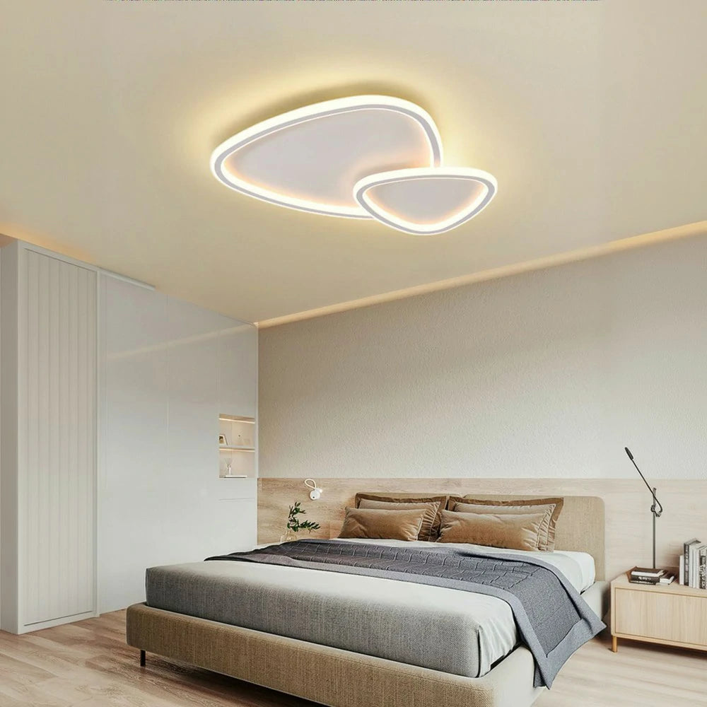 LIVARA Stargazer LED Ceiling Light 59cm 42W Three-Color Dimmable All-Directional Illumination Iron & Acrylic Frame Modern Flush Mount Lamp - White
