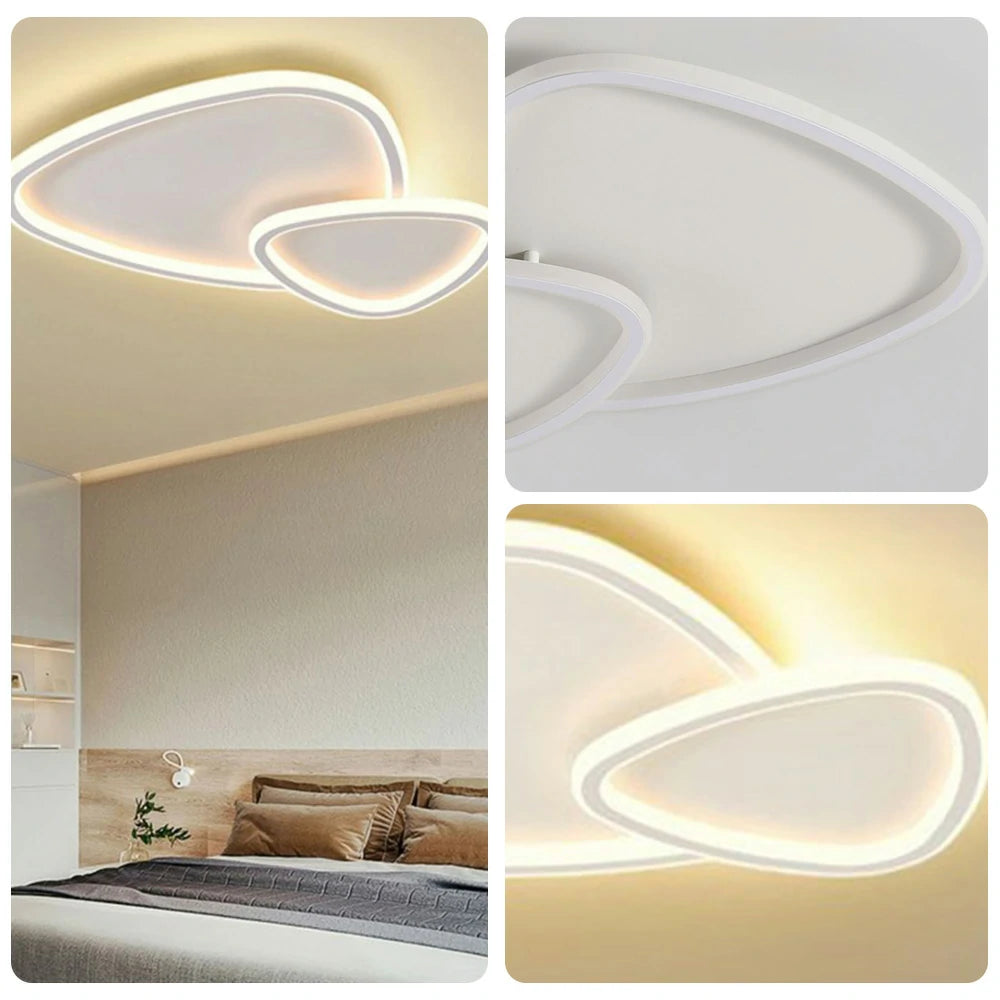 LIVARA Stargazer LED Ceiling Light 59cm 42W Three-Color Dimmable All-Directional Illumination Iron & Acrylic Frame Modern Flush Mount Lamp - White