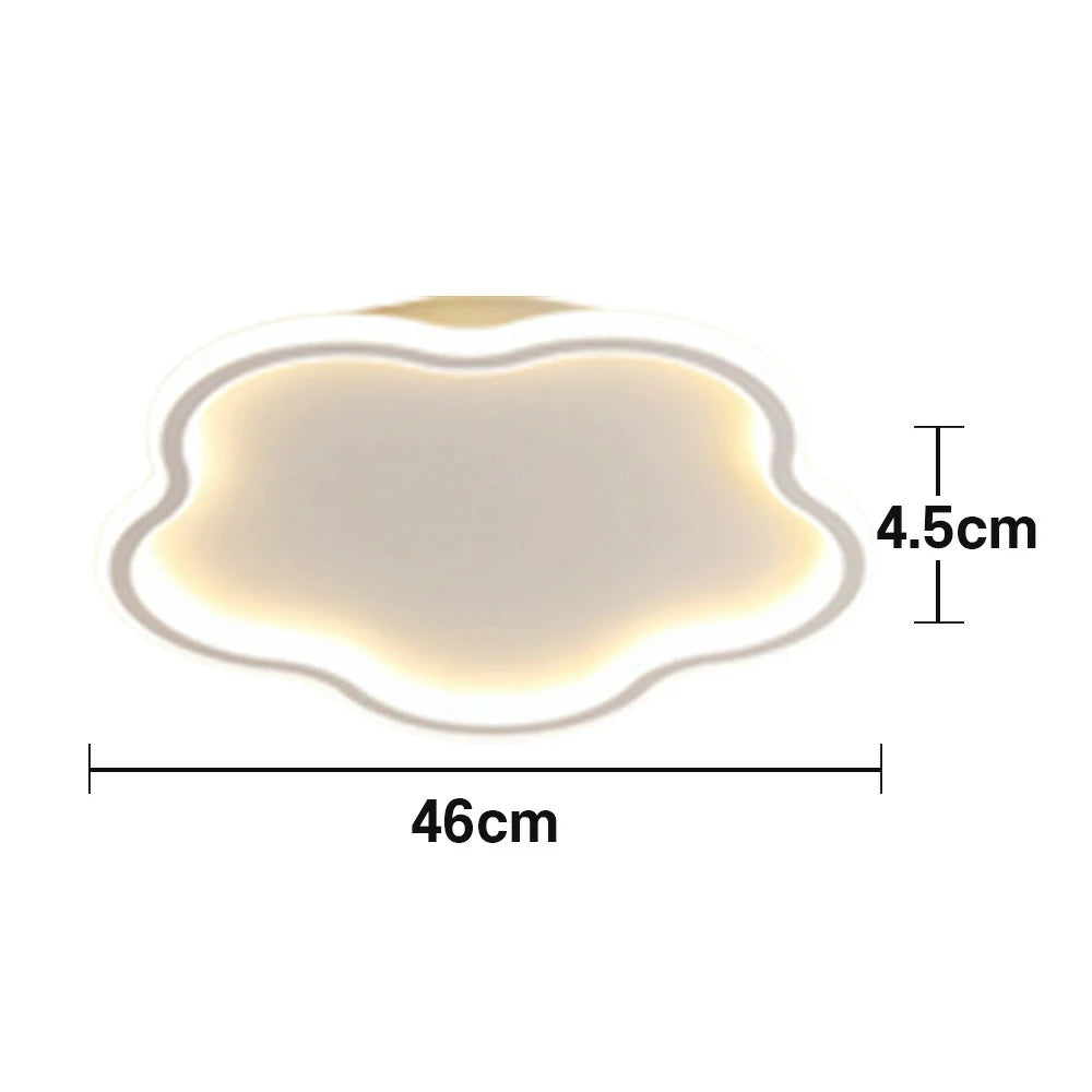 LIVARA Blossom LED Ceiling Light 46cm 30W Three-Color Dimmable All-Directional Illumination Iron & Acrylic Frame Modern Flush Mount Lamp - White