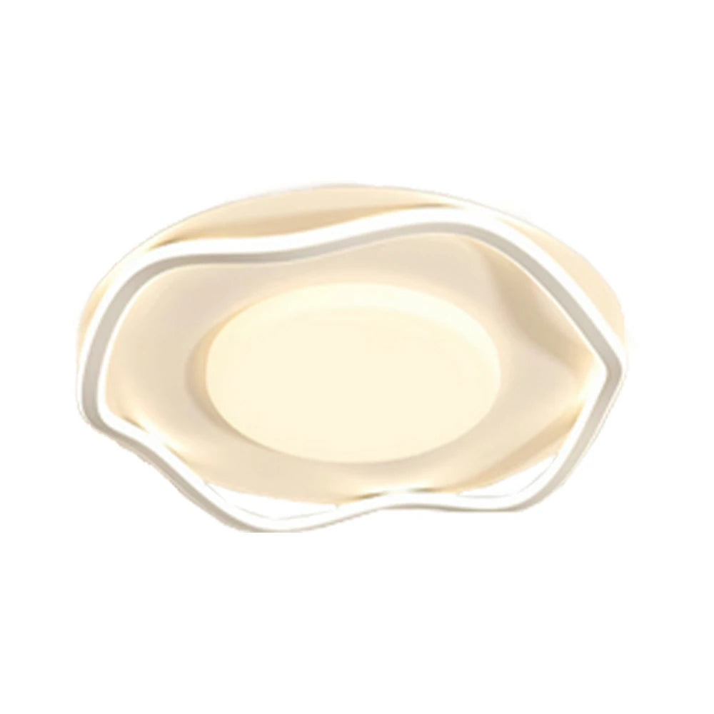 LIVARA Wave LED Ceiling Light 50cm 42W Three-Color Dimmable All-Directional Illumination Iron & Silicone Frame Modern Flush Mount Lamp - White