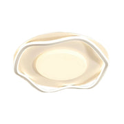 LIVARA Wave LED Ceiling Light 50cm 42W Three-Color Dimmable All-Directional Illumination Iron & Silicone Frame Modern Flush Mount Lamp - White