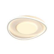 LIVARA OvalGlow LED Ceiling Light 50cm 40W Three-Color Dimmable All-Directional Illumination Iron & Acrylic Frame Modern Flush Mount Lamp - White