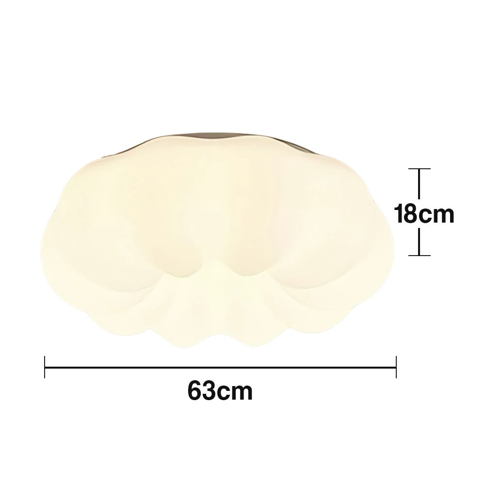 LIVARA Pumpkin LED Ceiling Light 63cm 60W Three-Color Dimmable Anti-Glare Soft Light Iron & PE Lampshade Modern Flush Mount Lamp - White