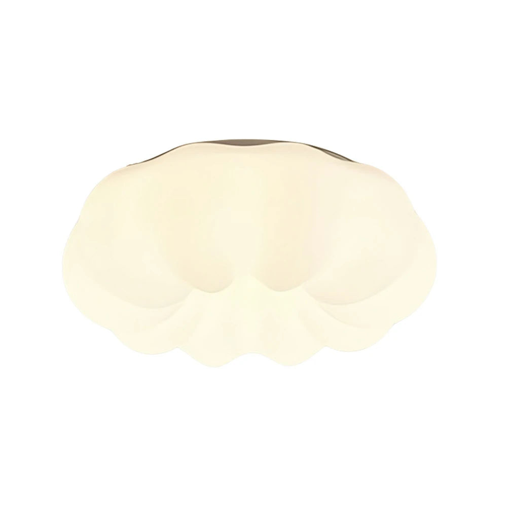 LIVARA Pumpkin LED Ceiling Light 63cm 60W Three-Color Dimmable Anti-Glare Soft Light Iron & PE Lampshade Modern Flush Mount Lamp - White