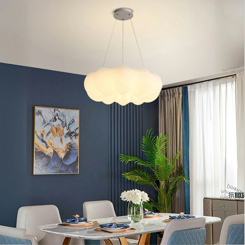 LIVARA Pumpkin LED Pendant Light 63cm 60W Three-Color Dimmable Anti-Glare Soft Light Iron & PE Lampshade Modern Hanging Ceiling Lamp - White