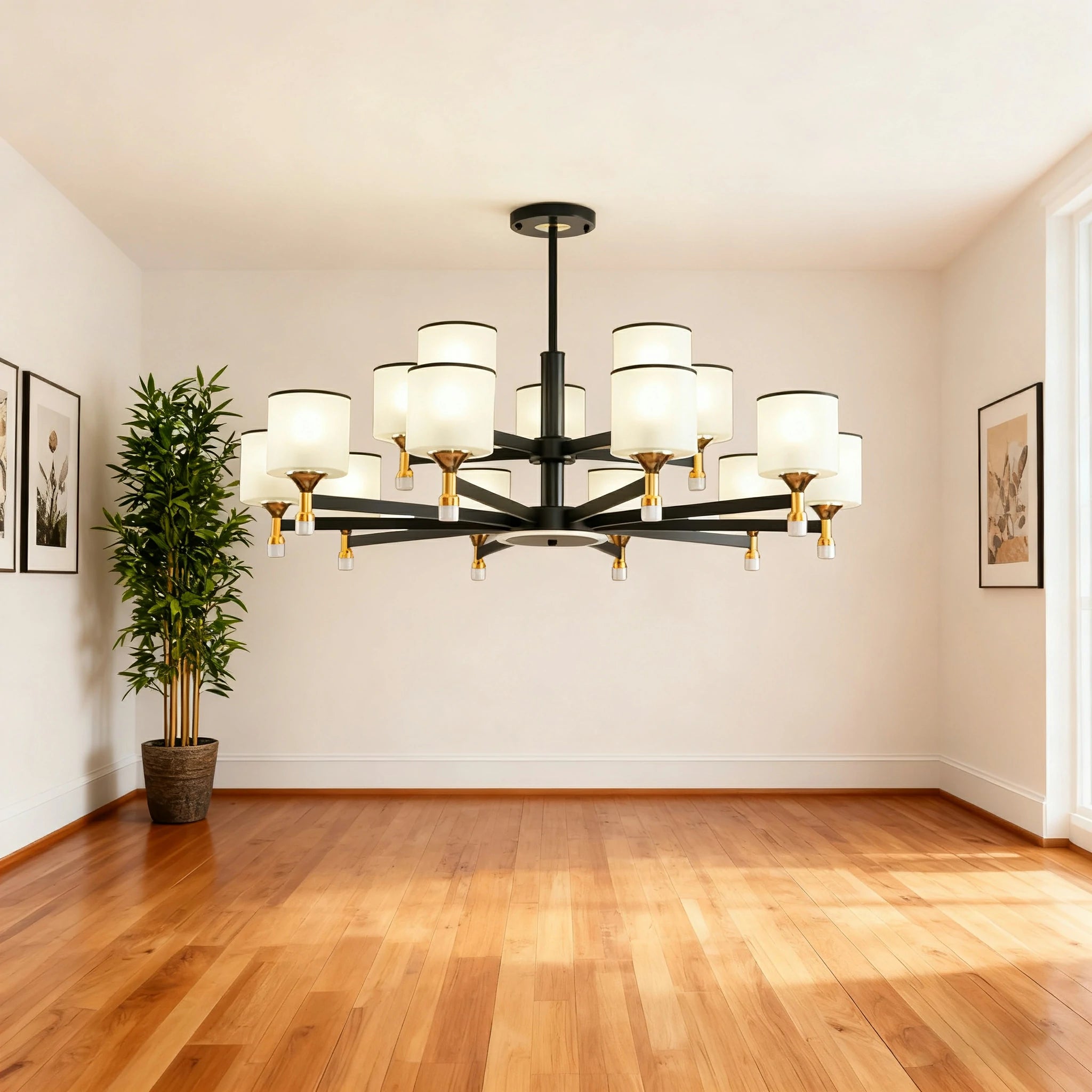 LIVARA 120W Crystal Pendant Light with Adjustable Three-Color LED, Dual Light Source & Flicker-Free Eye-Comfort Design