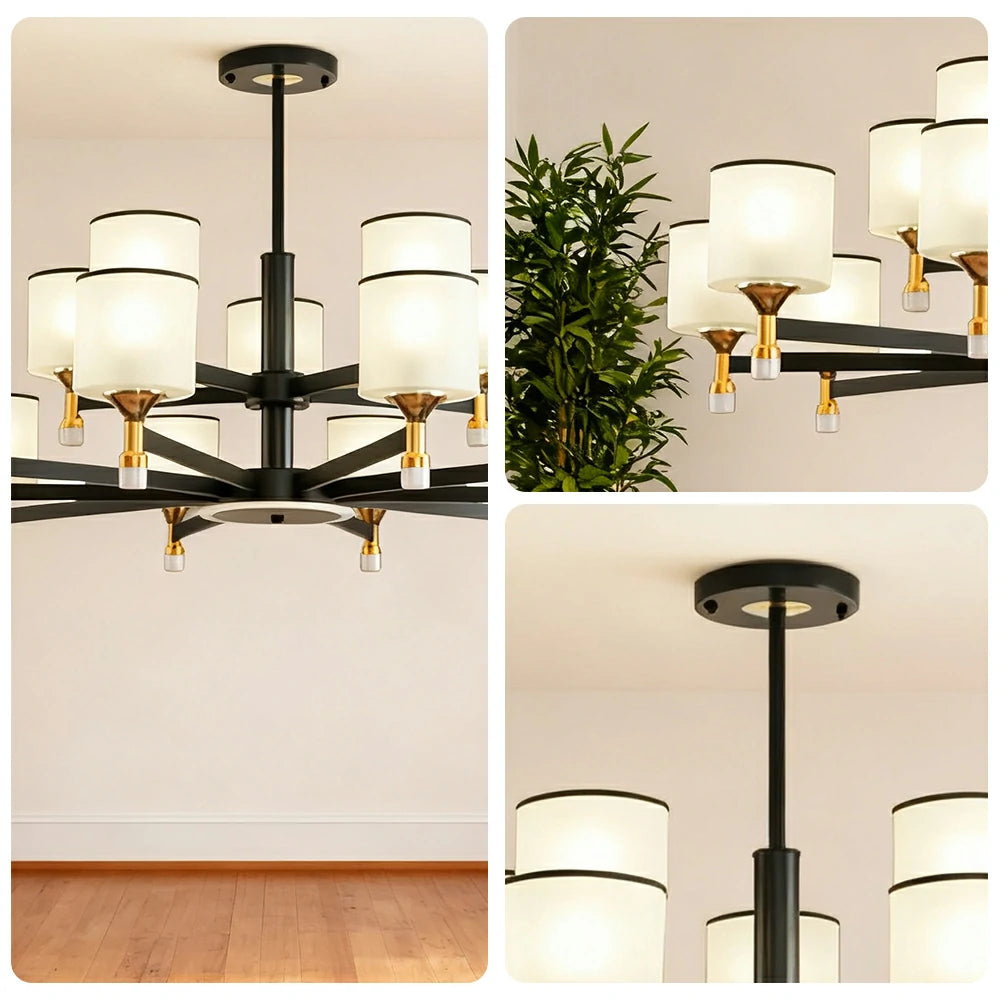 LIVARA 180W Crystal Pendant Light with Adjustable Three-Color LED, Dual Light Source & Flicker-Free Eye-Comfort Design