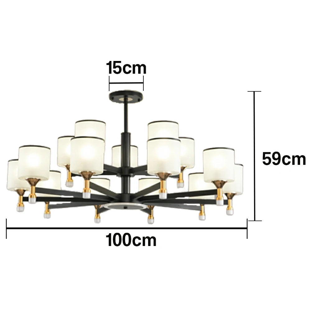 LIVARA 180W Crystal Pendant Light with Adjustable Three-Color LED, Dual Light Source & Flicker-Free Eye-Comfort Design