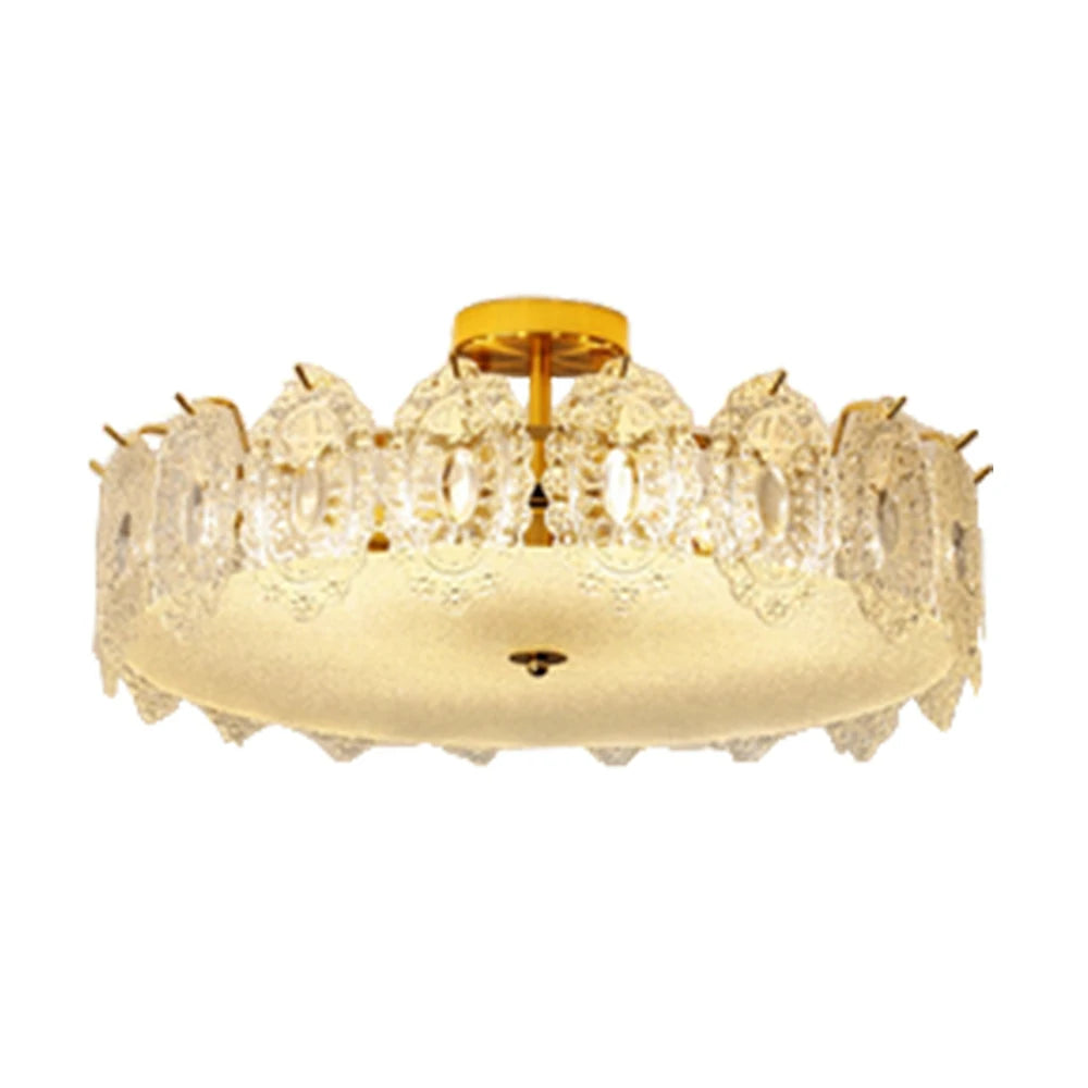 LIVARA 36/48W Ice-Mirror Design Glass Pendant Light with Three-Color Dimmable LED, High CRI Ra≥97 & Flicker-Free Eye-Comfort Lighting