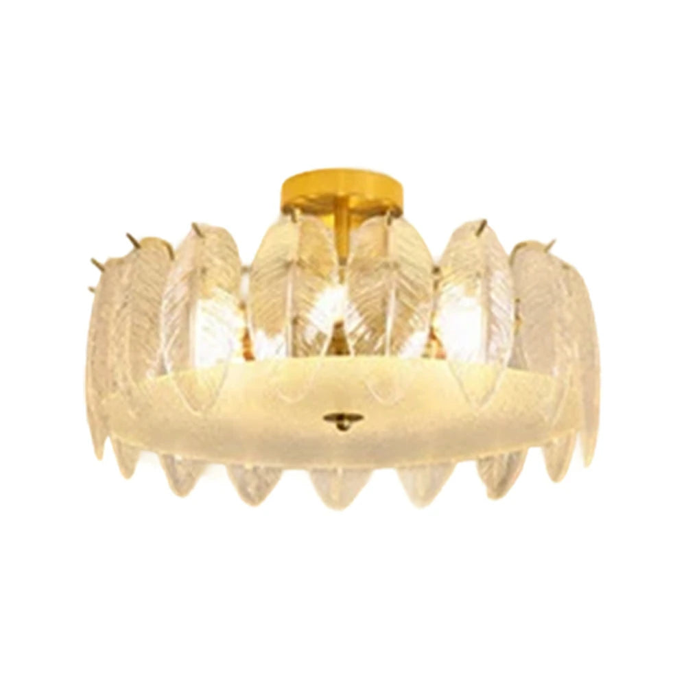 LIVARA 36/48W Feather Design Glass Pendant Light with Three-Color Dimmable LED, High CRI Ra≥97 & Flicker-Free Eye-Comfort Lighting