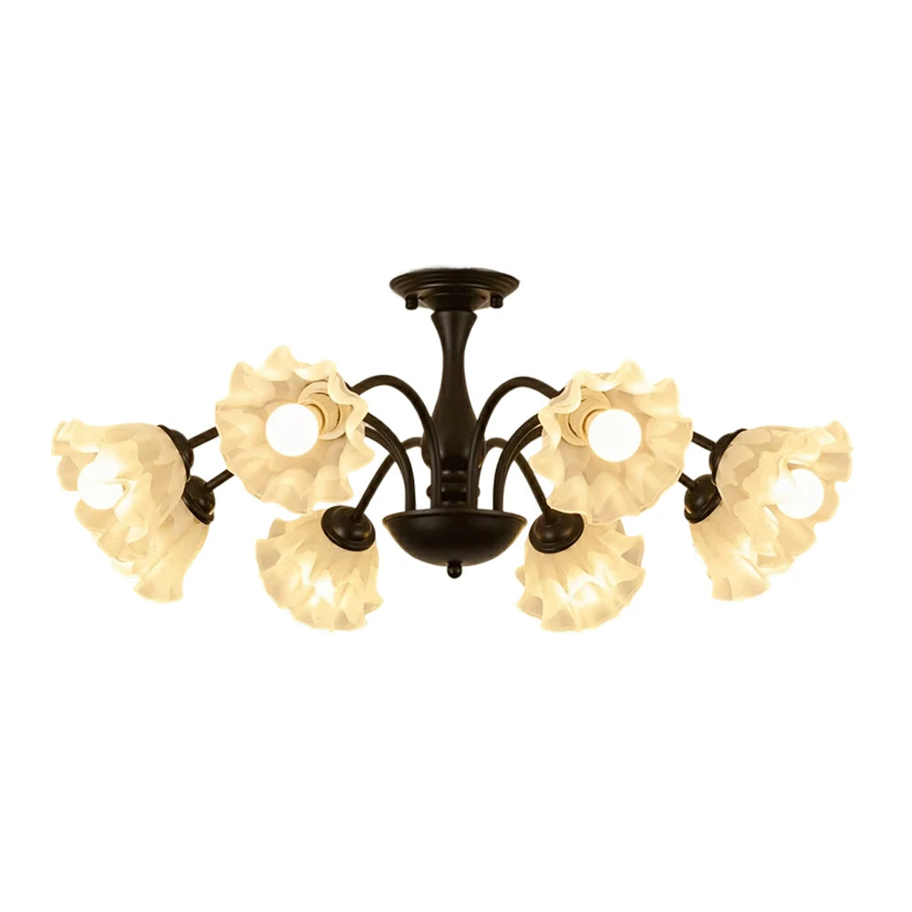 LIVARA 40W Lily Glass Ceiling Light with Full-Spectrum Eye-Protective LED, Ra97 High CRI & Rust-Resistant Iron Body