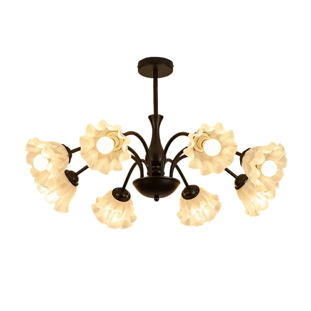 LIVARA 40W Lily Glass Pendant Light with Full-Spectrum Eye-Protective LED, Ra97 High CRI & Rust-Resistant Iron Body