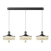 LIVARA 30W Pendant Light with Three-Color Dimmable LED, Fluid Curved Design & Eye-Comfort Acrylic Shade - Black