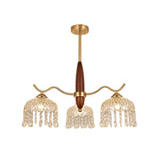 LIVARA 36W Crystal Pendant Light with Eye-Protection LED, Three-Color Dimmable Lighting & Solid Wood Electroplated Iron Body