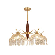 LIVARA 60W Crystal Pendant Light with Eye-Protection LED, Three-Color Dimmable Lighting & Solid Wood Electroplated Iron Body