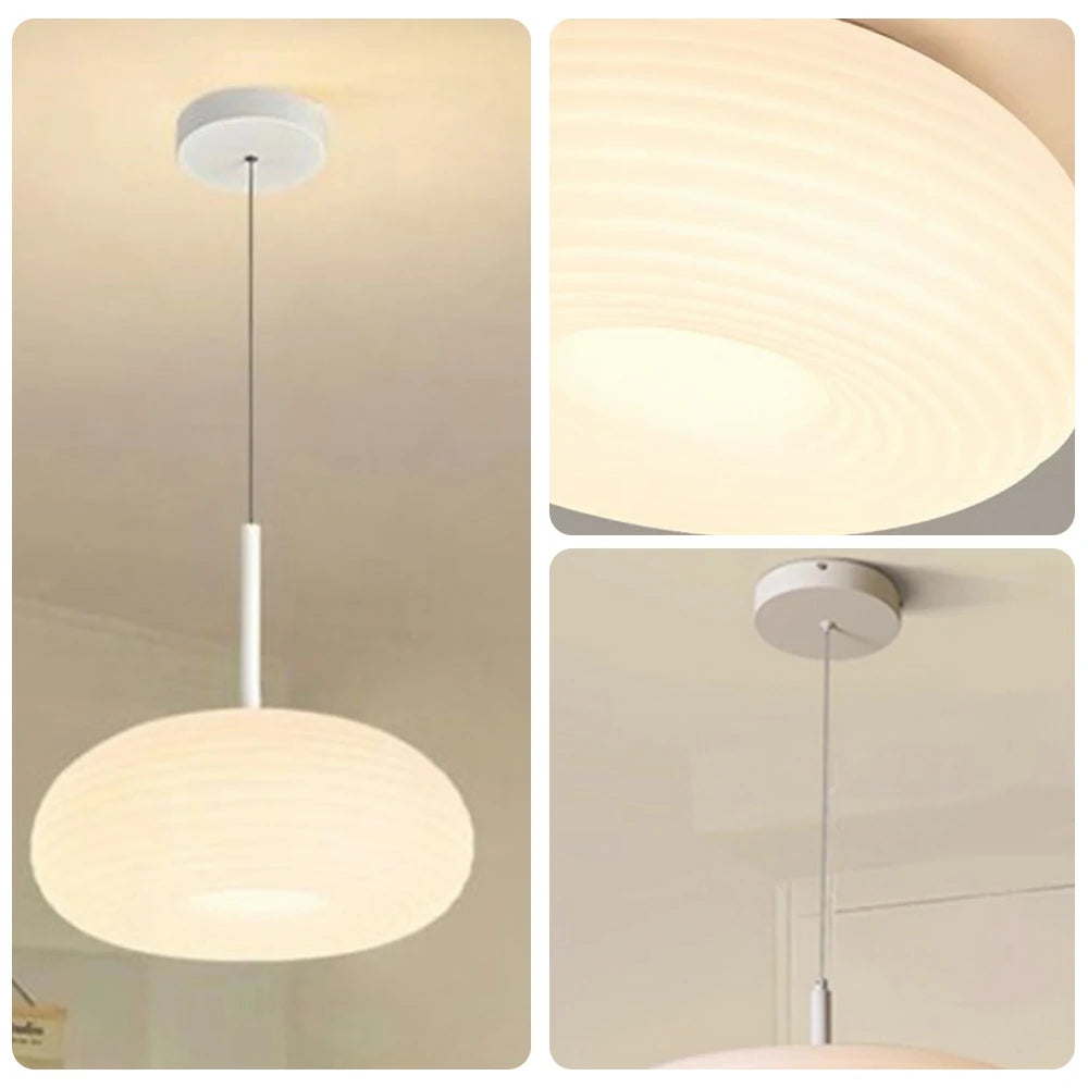 LIVARA Donut LED Pendant Light 50cm 40W Three-Color Dimmable Anti-Glare Soft Light Iron & PE Lampshade Modern Hanging Ceiling Lamp - White