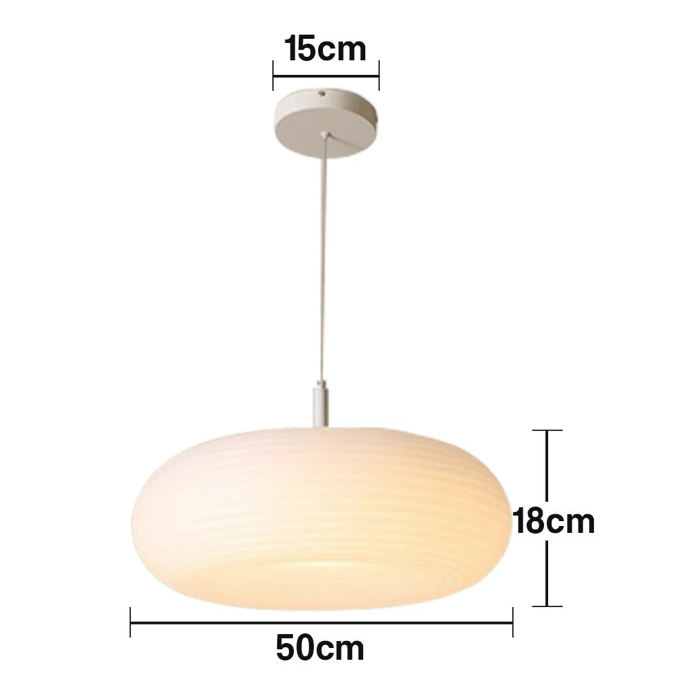 LIVARA Donut LED Pendant Light 50cm 40W Three-Color Dimmable Anti-Glare Soft Light Iron & PE Lampshade Modern Hanging Ceiling Lamp - White