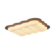 LIVARA 82W LED Ceiling Light Three-Color Dimmable Modern Cloud Design Solid Walnut Finish Wooden Frame for Living Room and Bedroom - 103cm