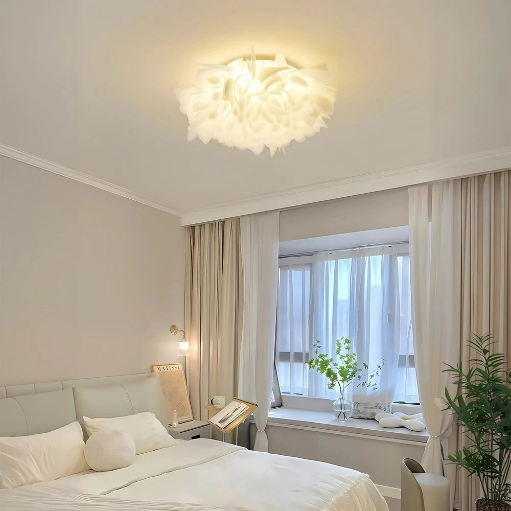 LIVARA 36W LED Ceiling Light Three-Color Dimmable Modern Petal Design Decorative Lamp for Living Room and Bedroom