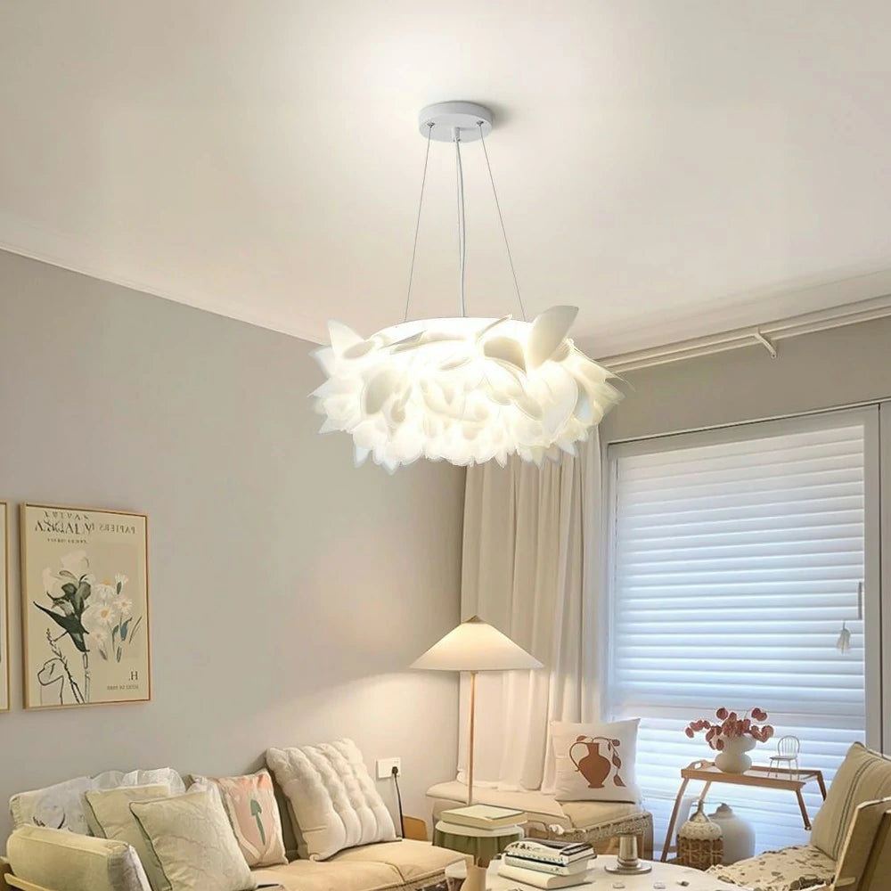 LIVARA 36W LED Pendant Light Three-Color Dimmable Modern Petal Feather Design Decorative Hanging Lamp