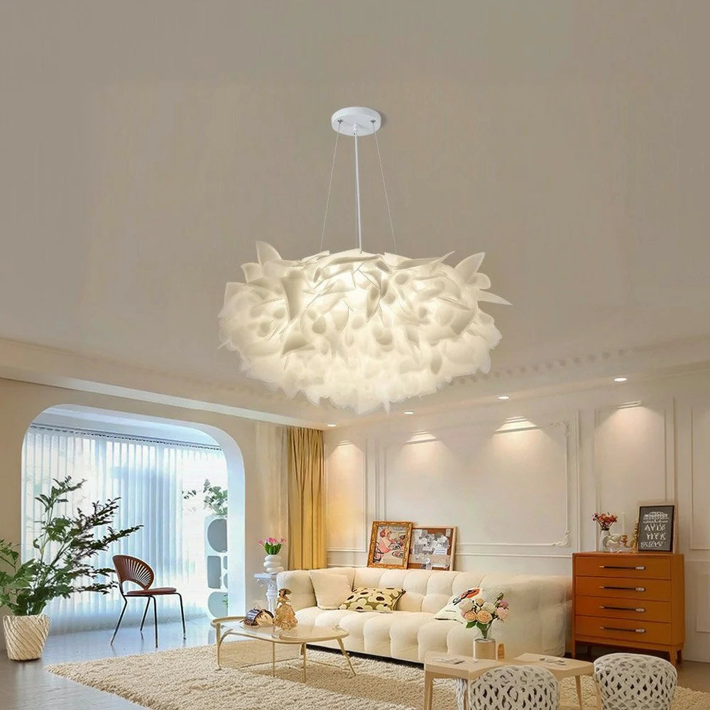 LIVARA 36W LED Pendant Light Three-Color Dimmable Modern Petal Feather Design Decorative Hanging Lamp