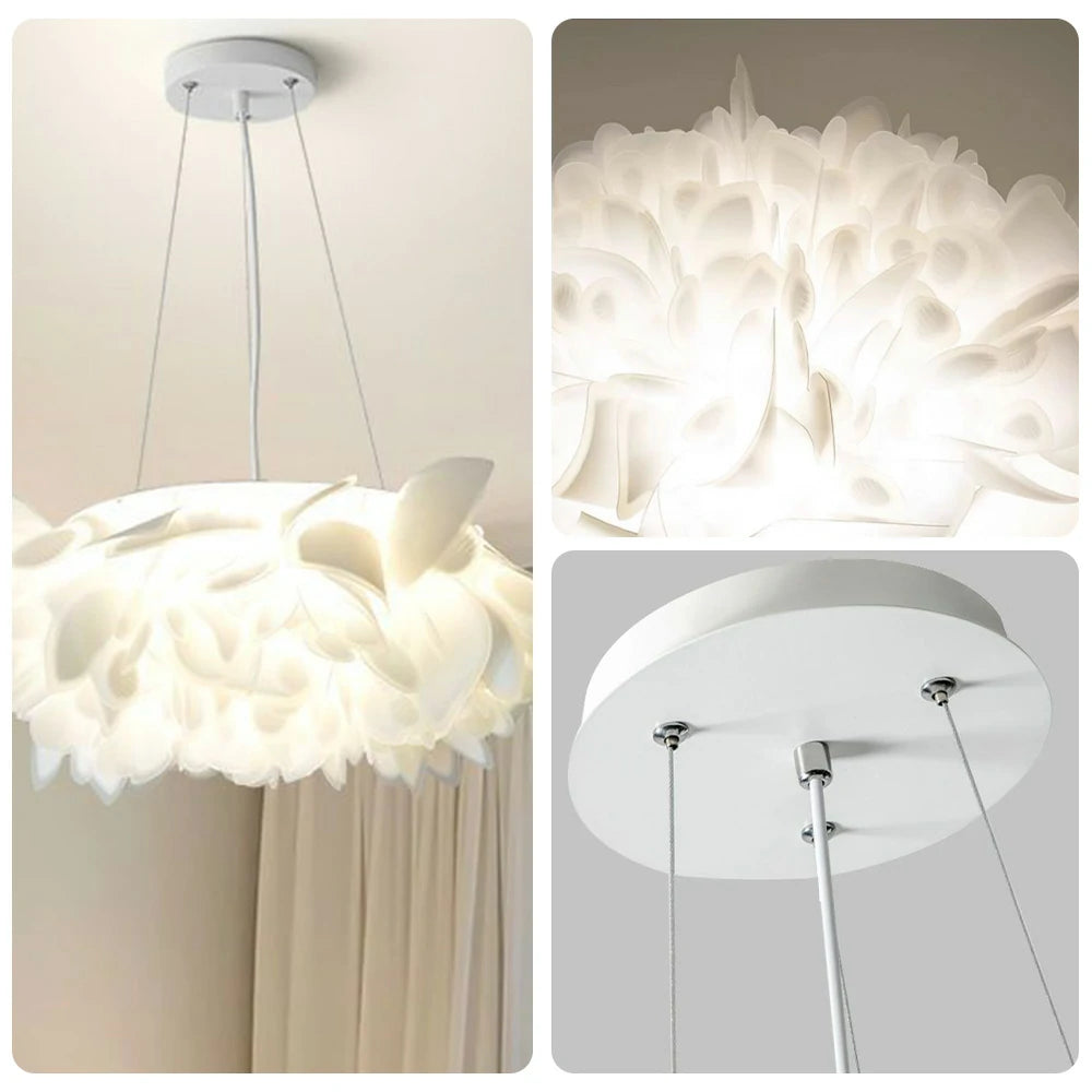 LIVARA 36W LED Pendant Light Three-Color Dimmable Modern Petal Feather Design Decorative Hanging Lamp