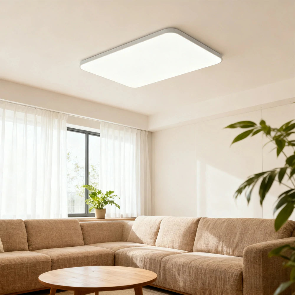LIVARA LED Ceiling Light 90/110cm Three-Color Dimmable 108W/120W Modern Minimalist Rectangular Flush Mount Lamp - Eye-Protective & Energy Efficient