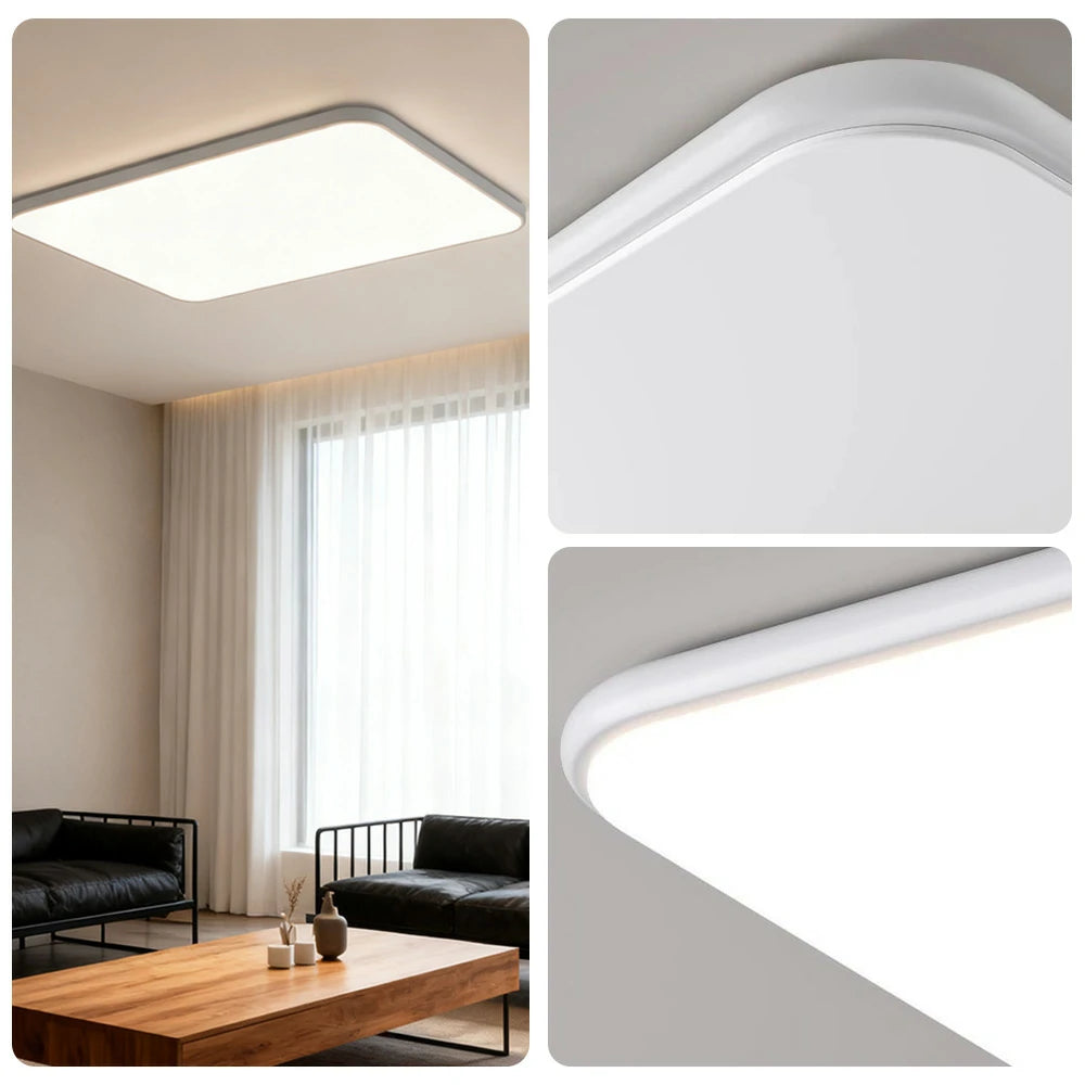 LIVARA LED Ceiling Light 90/110cm Three-Color Dimmable 108W/120W Modern Minimalist Rectangular Flush Mount Lamp - Eye-Protective & Energy Efficient