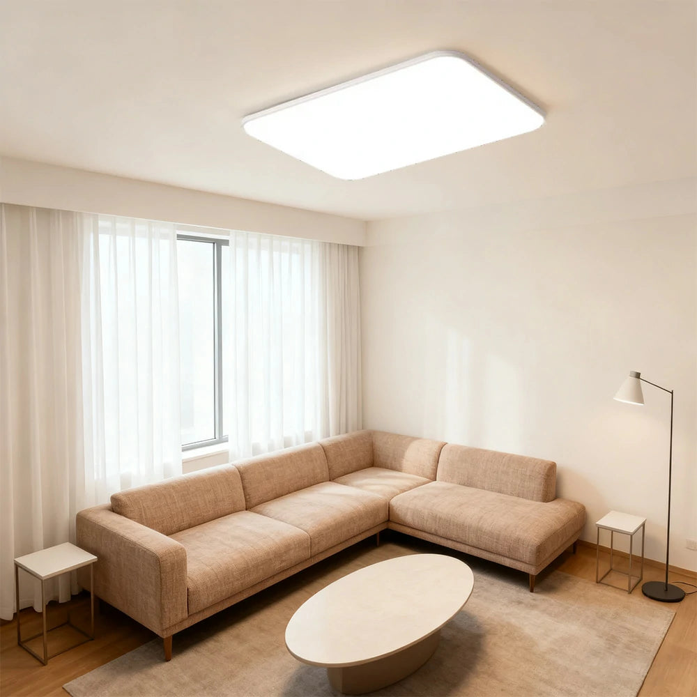 LIVARA LED Ceiling Light 90/110cm Three-Color Dimmable 108W/120W Modern Minimalist Rectangular Flush Mount Lamp - Eye-Protective & Energy Efficient