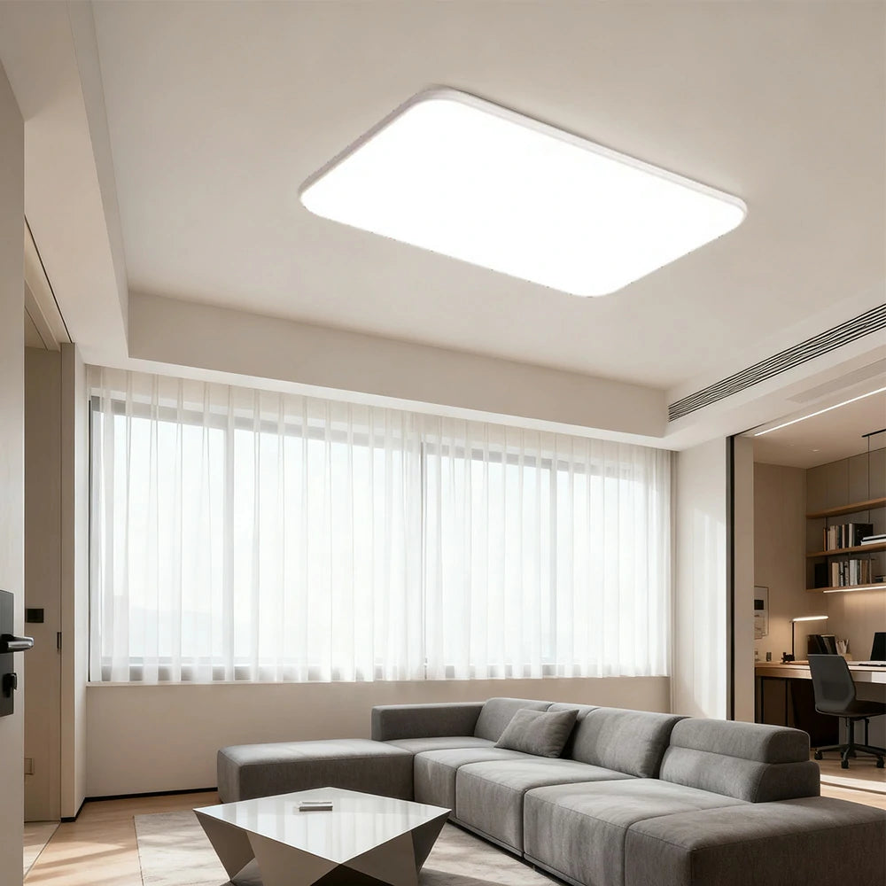 LIVARA LED Ceiling Light 90/110cm Three-Color Dimmable 108W/120W Modern Minimalist Rectangular Flush Mount Lamp - Eye-Protective & Energy Efficient