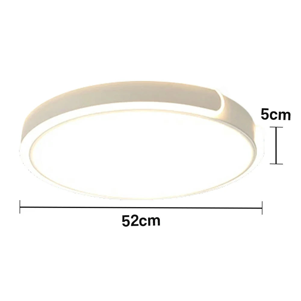 LIVARA LED Ceiling Light 32/52/62cm Three-Color Dimmable 28W/48W/58W Modern Round Flush Mount Lamp Eye-Protective & Minimalist Design - White