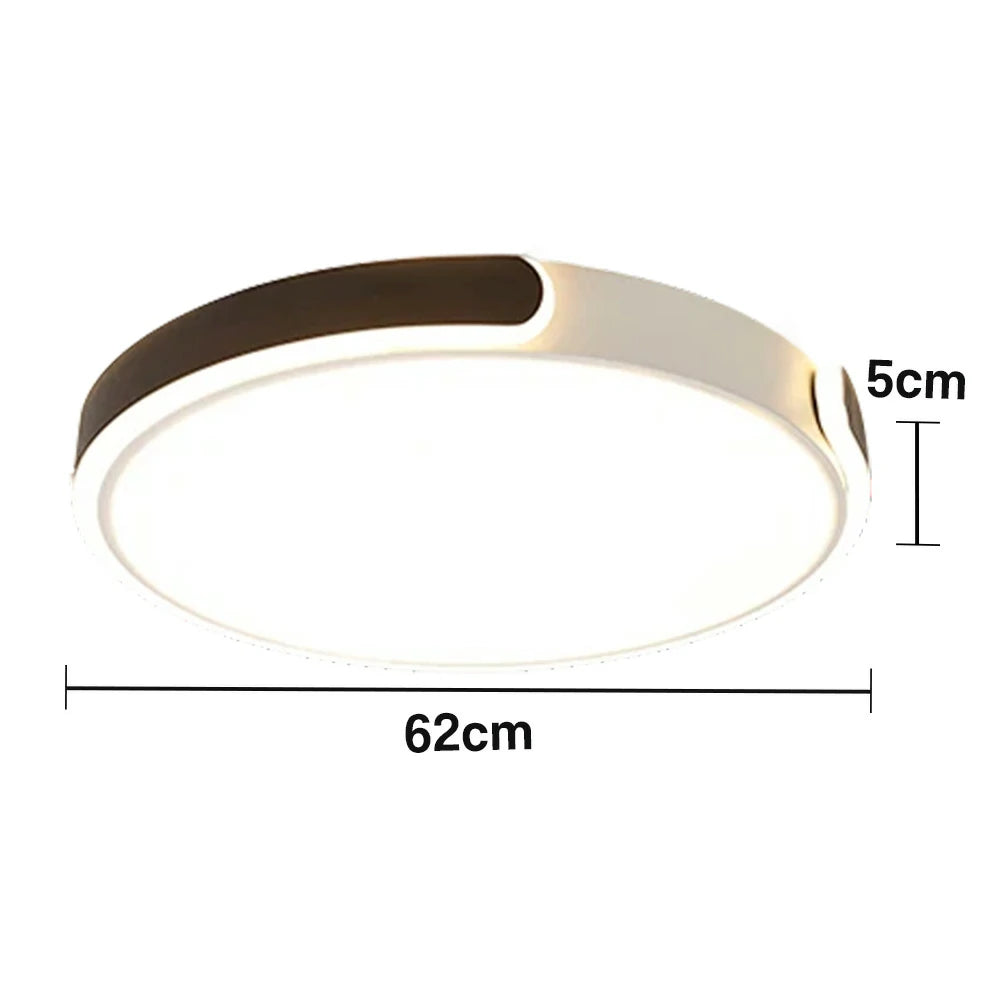 LIVARA LED Ceiling Light 32/52/62cm Three-Color Dimmable 28W/48W/58W Modern Round Flush Mount Lamp Eye-Protective & Minimalist Design - Black