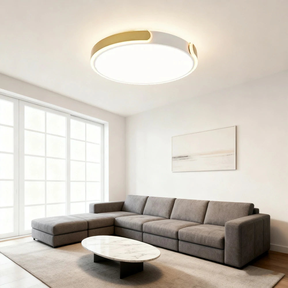 LIVARA LED Ceiling Light 32/52/62cm Three-Color Dimmable 28W/48W/58W Modern Round Flush Mount Lamp Eye-Protective & Minimalist Design - Gold