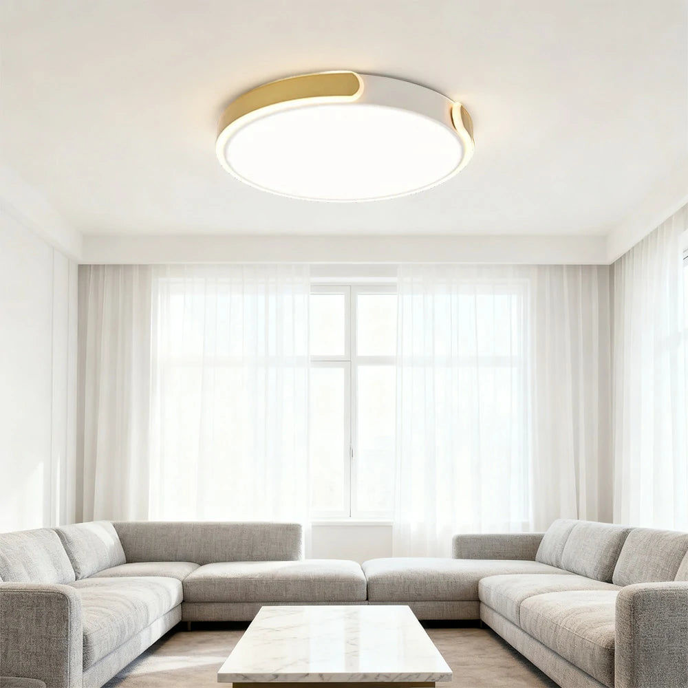 LIVARA LED Ceiling Light 32/52/62cm Three-Color Dimmable 28W/48W/58W Modern Round Flush Mount Lamp Eye-Protective & Minimalist Design - Gold